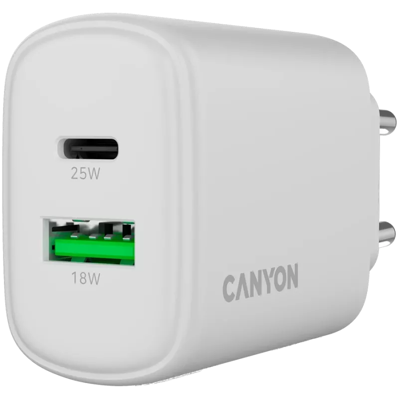 CANYON Ladegerät OnCharge 250 25W 1xPD 1xQC EU Weiß