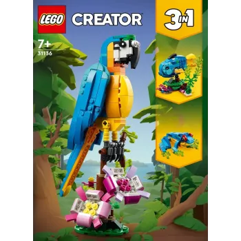 LEGO Bauset Exotischer Papagei 31136 — Creator Display-Modell, 253 Teile, 220×120×110 mm