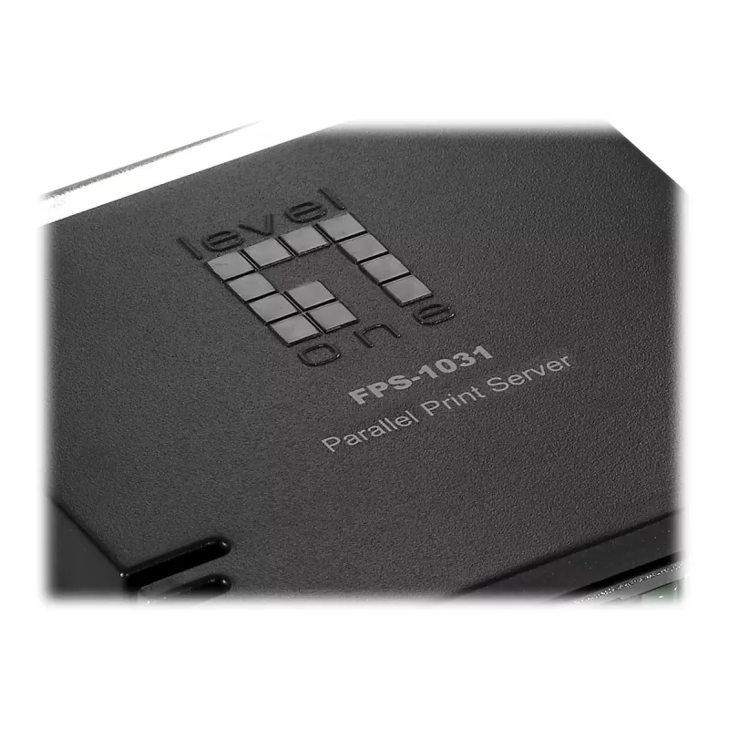 LevelOne Parallel-Printserver, Schwarz, Grün, Aktivität, Link, Strom, Status, Taiwan, Ethernet LAN, IEEE 802.3, IEEE 802.3u, 10,100 Mbit/s