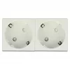 Wandsteckdose DELOCK 81423 — CEE 7/3, 16 A, 250 V, Weiß, ABS/PC, 45×90 mm