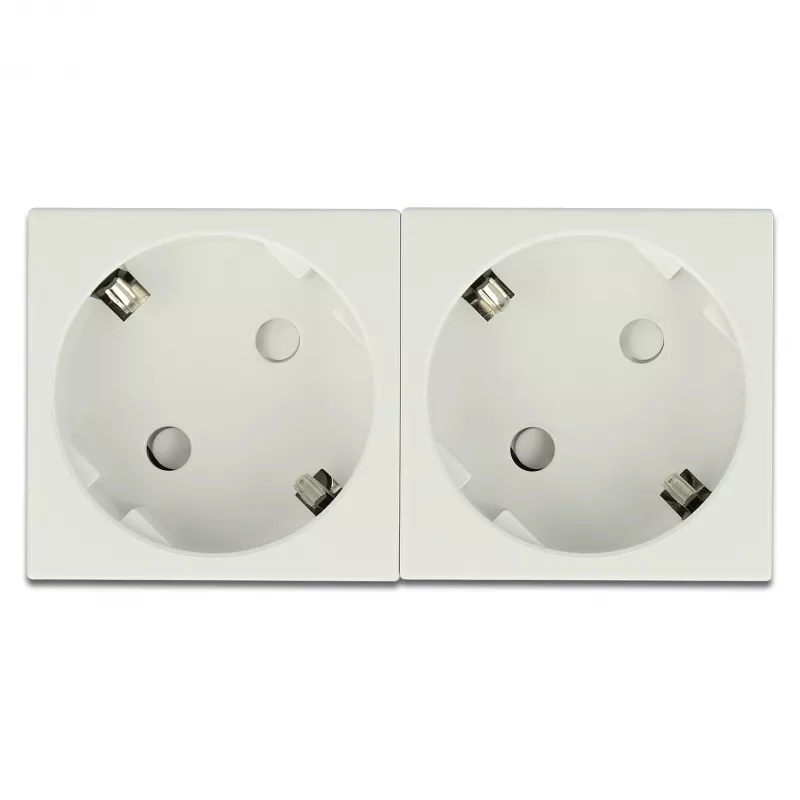 Wandsteckdose DELOCK 81423 — CEE 7/3, 16 A, 250 V, Weiß, ABS/PC, 45×90 mm