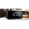 Weckerradio Muse M-192 CR — Digitaluhr, FM-Tuner, 1,8-Zoll-LED-Anzeige, schwarzes Holz, AC 100–240V, AAA-Backup