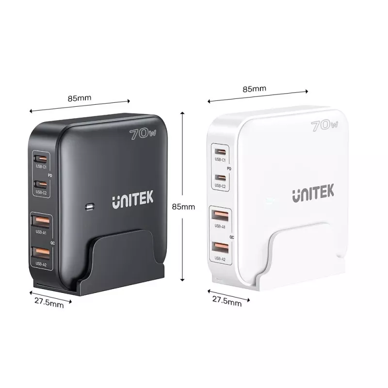 Tischladegerät Unitek P1228AWH01-EU 70W 2×USB-A 2×USB-C