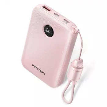 Powerbank Vention FKAP0-C 10000 mAh, 2× USB-C + 1× USB-A, 22,5 W, Pink