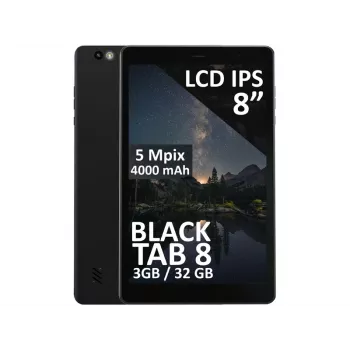 Tablet BLOW SchwarzTAB8 8 Zoll 4G LTE, 3 GB RAM, 32 GB eMCP, Android 14, IPS 1200×1920, MicroSD