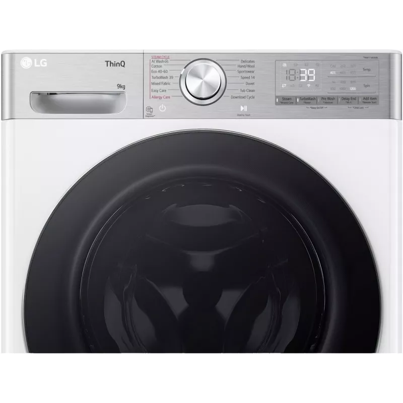 LG F2WR909P3W Waschmaschine, 9 kg, 47,5 cm, 1200 U/min