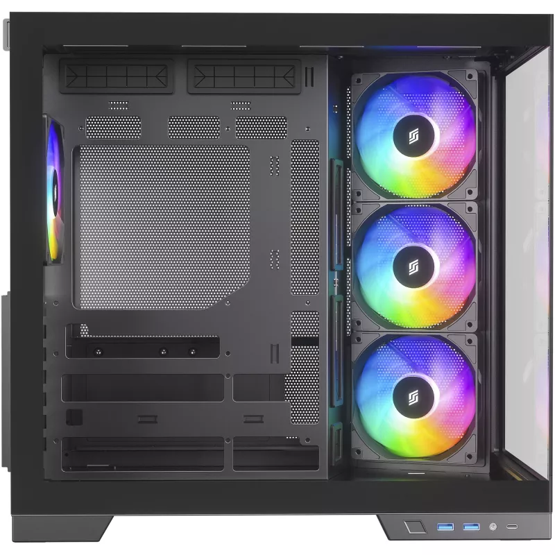 Silentware View A-RGB Schwarz PC-Gehäuse VIEWSchwarz — Mid-Tower-Gehäuse mit A-RGB-Beleuchtung