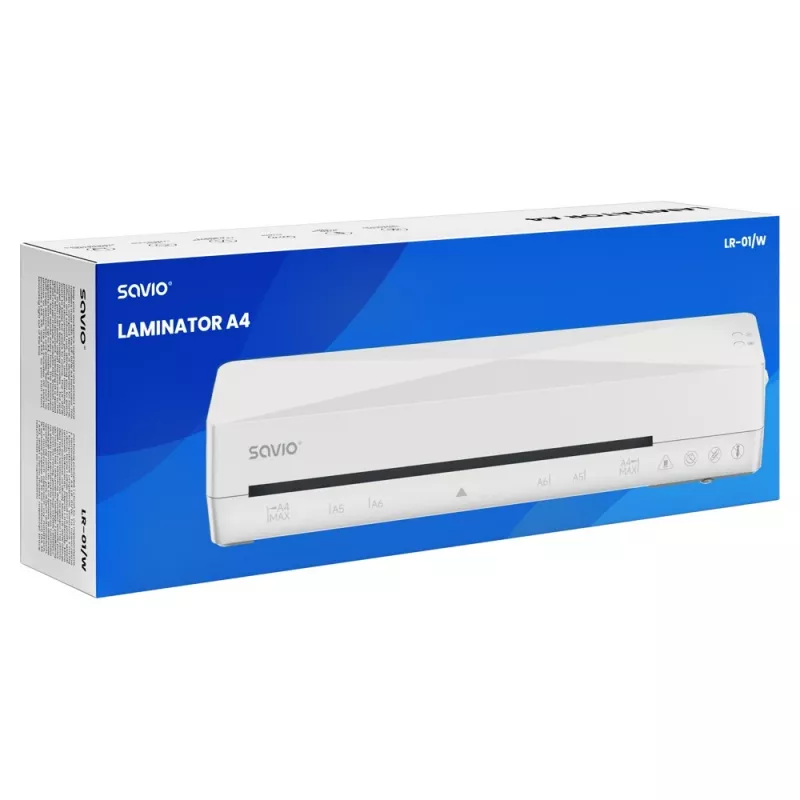 Kalt-/Heißlaminiergerät SAVIO LR-01/W — max. Breite 230 mm, 320 mm/min, 300 W, weiß
