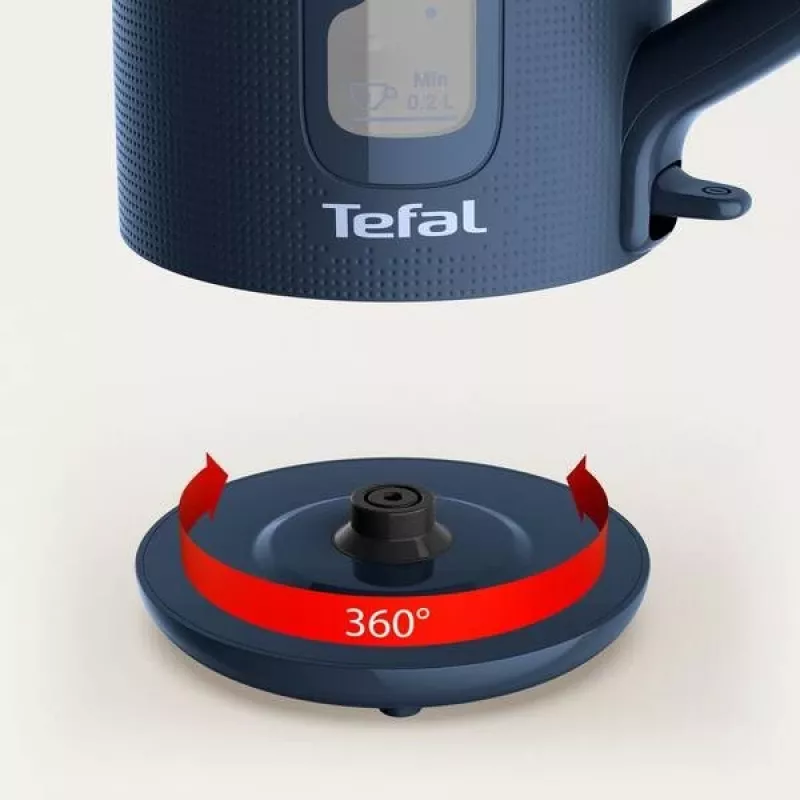 Elektrischer Wasserkocher Tefal KO2M0410 — 1,7 L, 2400 W, blau, Wasserstandsanzeige, Anti-Kalk-Filter