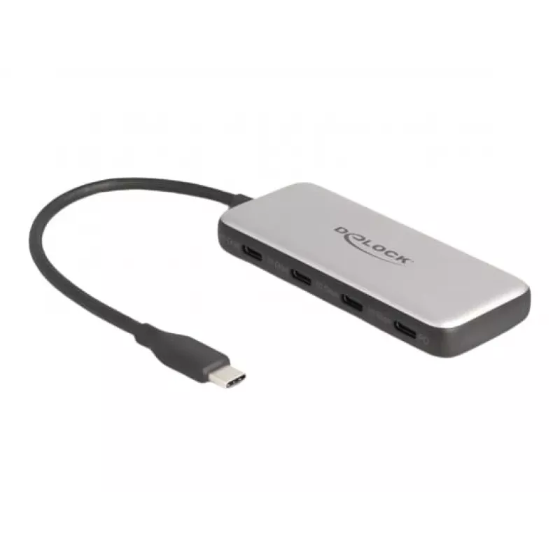 DeLOCK 64261 USB 3.2 Gen 1 Type-C Hub 10000 Mbit/s Schwarz Grau
