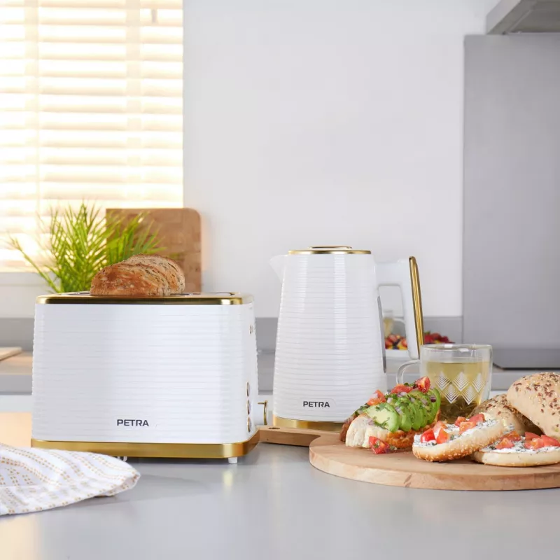 Toaster Petra PT5032WVDE 2-Scheiben, kompakter elektrischer 2-Schlitz-Toaster