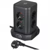 Steckdosenturm Brennenstuhl 1153560010 — 8 Steckdosen, 2×USB-A, 1×USB-C, schwarz