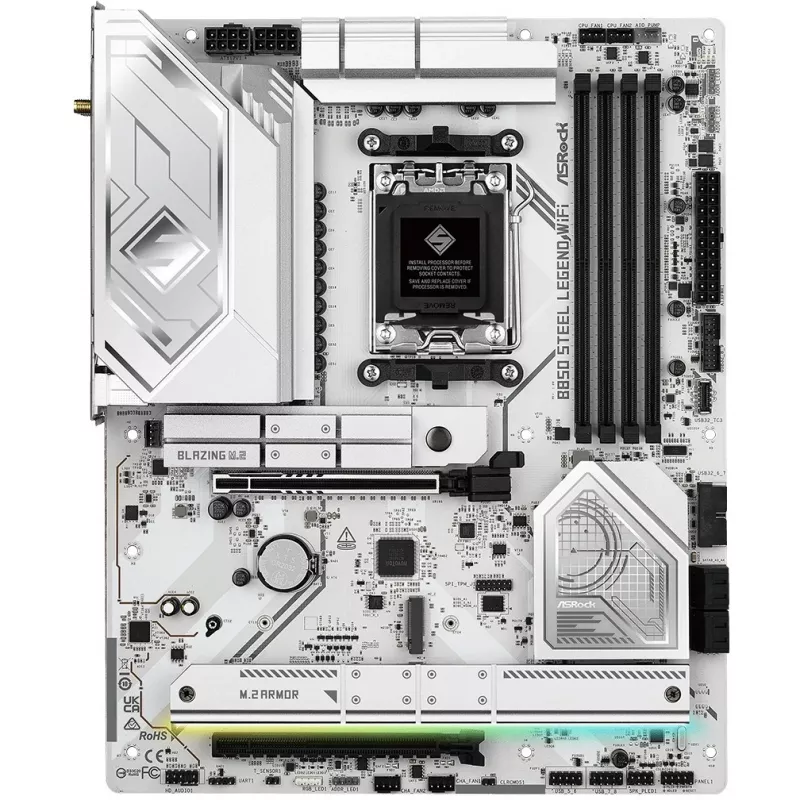 Mainboard ASROCK B850 Steel Legend WiFi ATX — AMD B850, Socket AM5, DDR5, 4x DIMM, 4x M.2, Wi‑Fi 7, 2.5Gb LAN