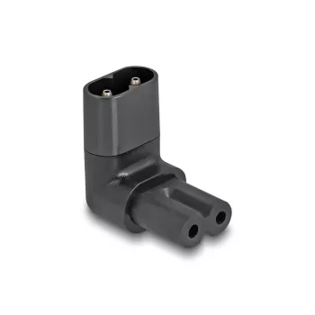 DeLOCK Netzadapter IEC 60320 C8 auf C7 Steckdose 2,5 A 90° Schwarz