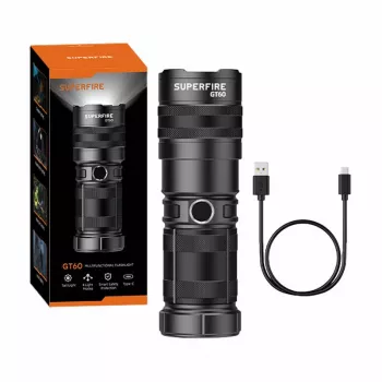 Taschenlampe Superfire GT60, 2600 lm, USB-C wiederaufladbare Handlampe