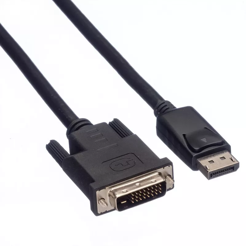 Roline - Videokabel - DisplayPort (M) auf DVI-D (M) - 2 m - Rändelschrauben - Schwarz