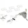 USB-Port-Blocker-Set für USB-A-Buchse, Steckschloss Weiß/Silber, 5x USB-Port-Blocker, 2x Schlüssel