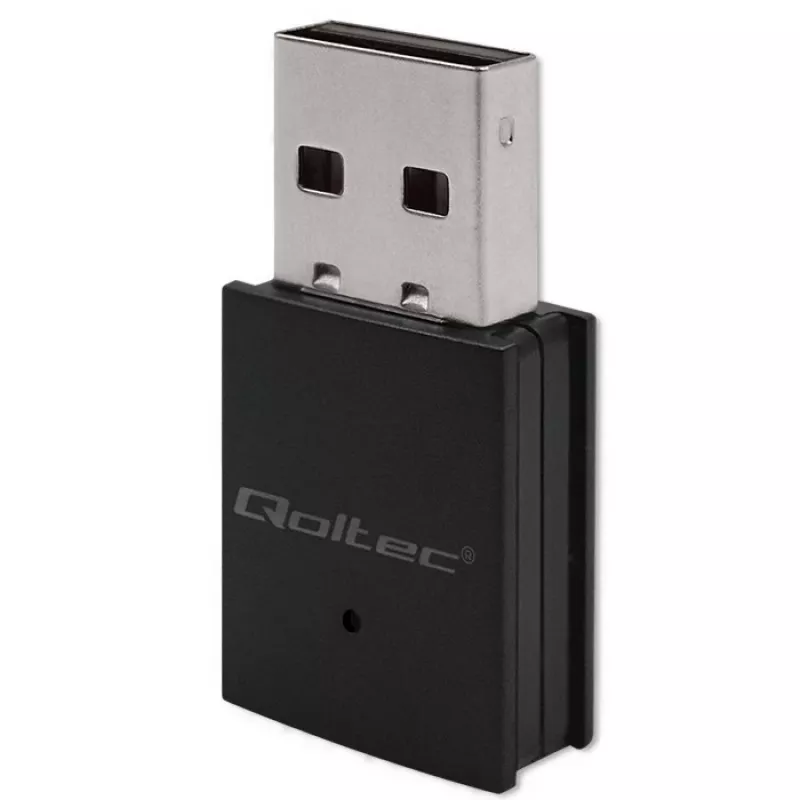 Kompakter kabelloser Mini-USB-WLAN-Adapter QOLTEC 57007 – Single-Band 2,4 GHz, bis zu 150 Mbit/s, interne Antenne