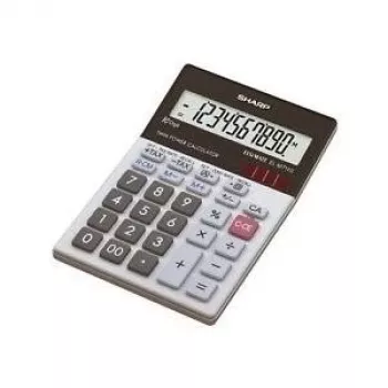 Tischrechner Sharp EL-M711GGY silber solarbetrieben einfacher Tischrechner mit angewinkeltem Display