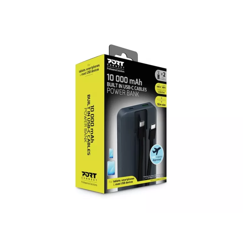 Powerbank Port Designs 907006 10000 mAh Lithium-Polymer Schwarz