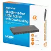 Manhattan 4K@60Hz 8-Port HDMI-Splitter mit Downscaling, verteilt ein HDMI-Eingangssignal auf acht HDMI-Ausgänge (1x8), 18G, EDID-Schalter für Downscaling, Schwarz