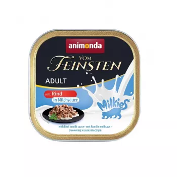 ANIMONDA Vom Feinsten Adult Milkies mit Rind in Milchsauce - Nassfutter für Katzen - 100g