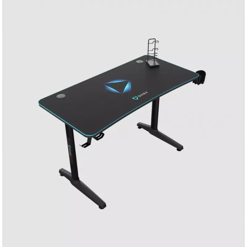 Gaming-Tisch Onex GD1200H — 1200 mm Tischplatte mit Getränkehalter und Headset-Haken