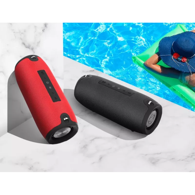 MANTA SPK15GO-BK tragbarer Bluetooth-Lautsprecher — 20 W, 3600 mAh, bis zu 8 h, schwarz