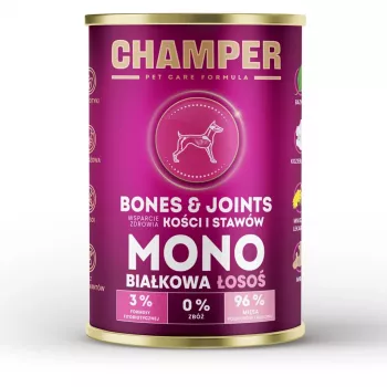 CHAMPER Bones & Joints Monoprotein Lachs - Nassfutter für Hunde - 400 g