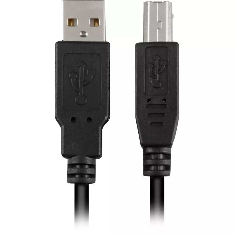 USB 2.0 Kabel, USB-A Stecker > USB-B Stecker (schwarz, 0,5 Meter)