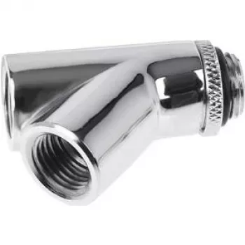 Alphacool Eiszapfen Y-Verteiler 45° - G1/4 drehbar - 2x Innengewinde 1x Außengewinde - Chrom (17400)