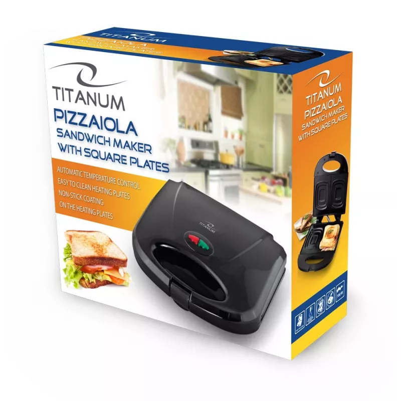 Esperanza Titanum Pizzaiola TKT005K Sandwichmaker, 700 W, schwarz