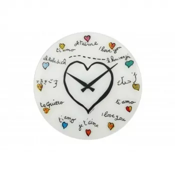 NeXtime Uhr 8030 Loving You, Ø43 cm, Wand, Weiß/Mehrfarbig