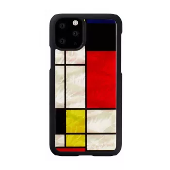 Smartphone-Hülle iKins für iPhone 11 Pro Mondrian schwarz — Schutzcover, Hartschale, präzise Aussparungen