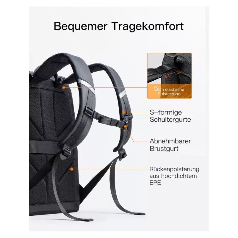 inateck Notebook-Rucksack 15,6 BP01009 schwarz 22-26,8 L