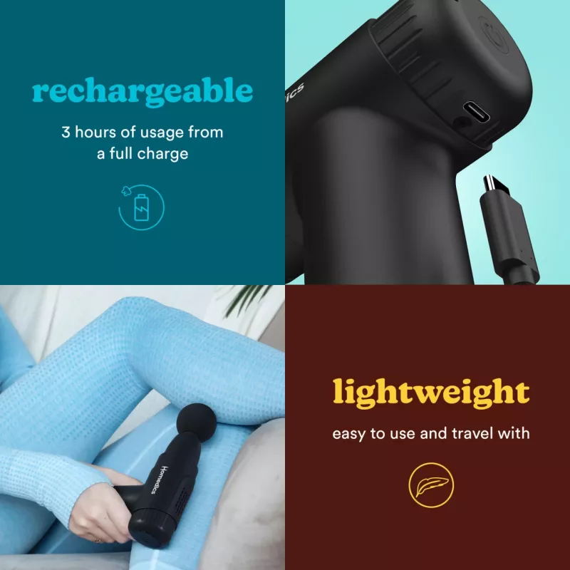 Perkussions-Massagepistole HoMedics PGM-45BK Mini tragbar leicht handlich