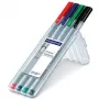 Fineliner Staedtler 334 SB4 Schwarz Blau Grün Rot