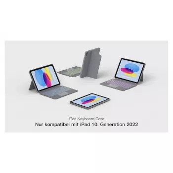 inateck Tastatur iPad 11 iPad 10. Gen. Kom. QWERTZ grau