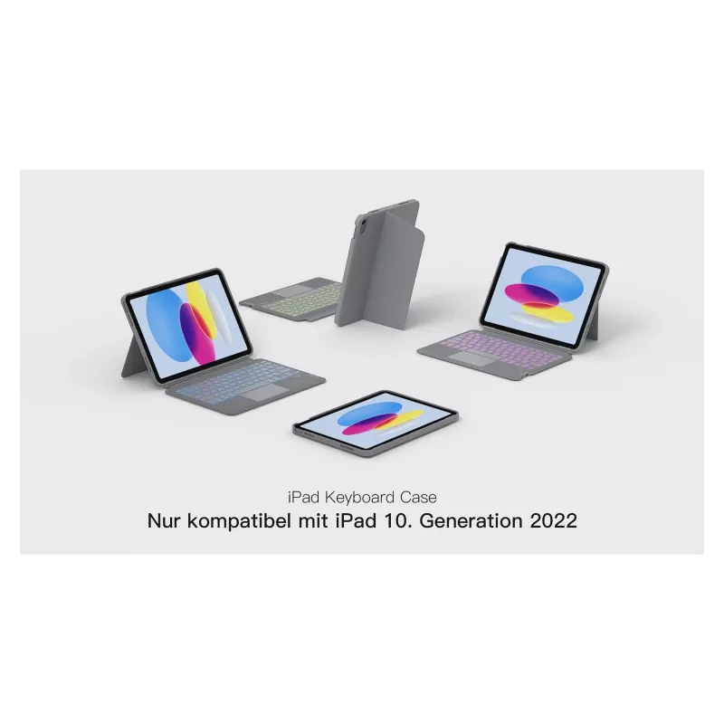 inateck Tastatur iPad 11 iPad 10. Gen. Kom. QWERTZ grau