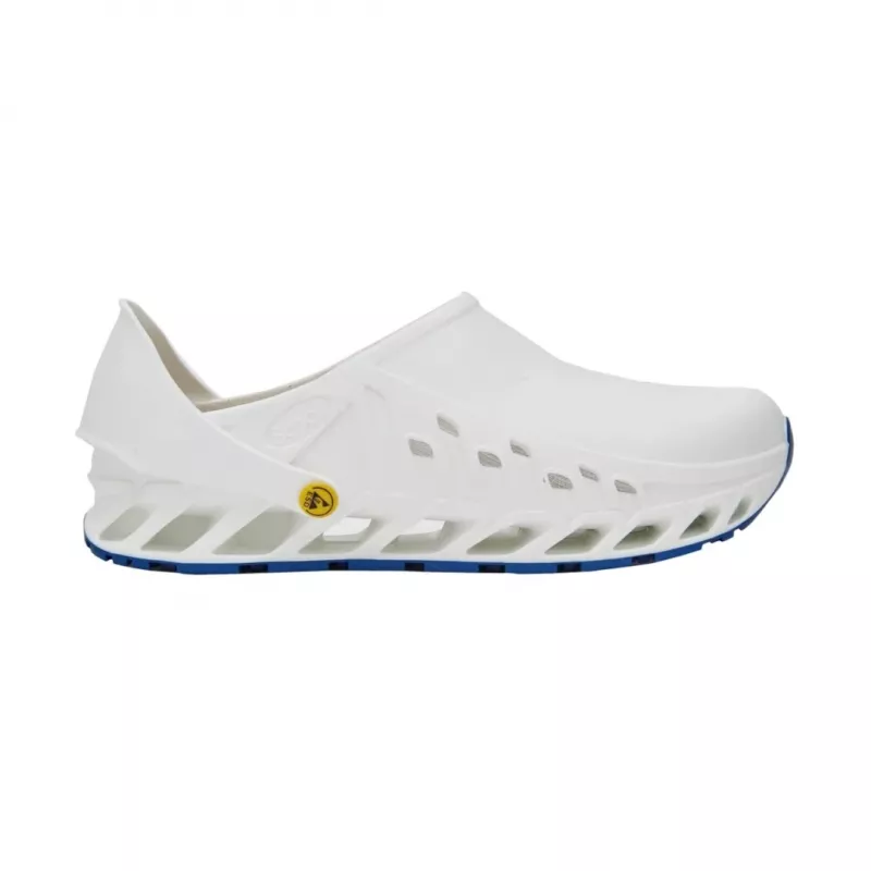 Clogs Mobilex Evoflex unisex weiß EU 46 (UK 11) – synthetisches Obermaterial, Mikrofaser-Futter, 4 cm Absatz