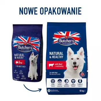 BUTCHER'S Natural&Healthy mit Rind - Trockenfutter für Hunde - 10 kg