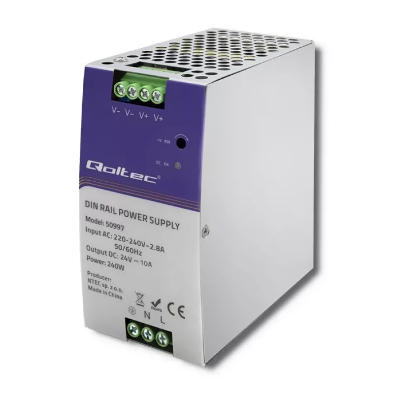 DIN-Schienen-Netzteil QOLTEC 50997 240W 24V 10A
