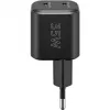 Wandladegerät GOOBAY 75333 — universelles AC-USB-C-Ladegerät für Innenräume, 2x USB-C, 35 W, Schwarz