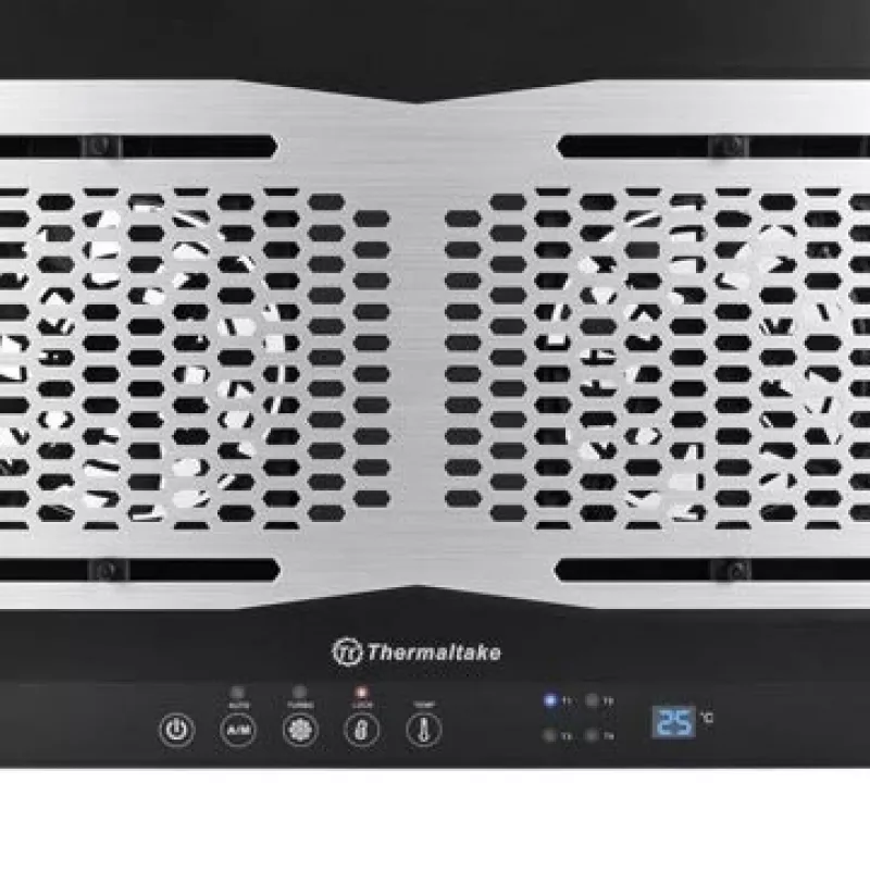 Notebook-Kühlpad THERMALTAKE CL-N002-PL12BL-A mit 12-cm-Lüfter, Aluminium und Kunststoff, 390×277,5×49,3 mm, 1000–1300 U/min