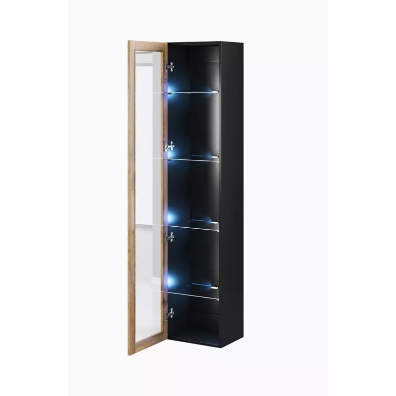 Cama Wohnzimmer-Schrankset VIGO 3 schwarz/Wotan-Eiche