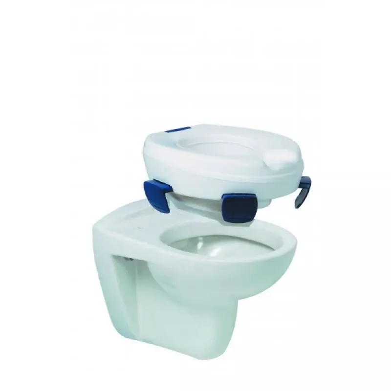 Toilettensitzerhöhung HERDEGEN Sahag 580540 Blau Weiß rund 410×420×110 mm Polypropylen, max. Belastung 185 kg