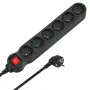 Power Extension Maclean MCE187 3m 6 AC Outlets Indoor Schwarz
