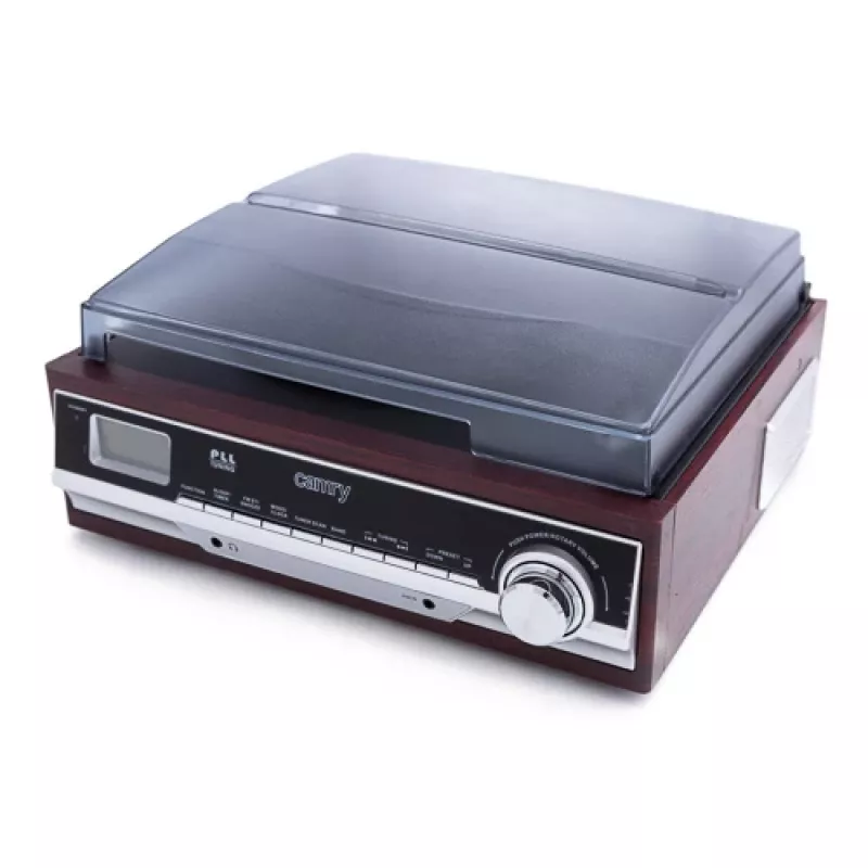Audio-Plattenspieler Camry CR 1168 — Schwarz mit Holzfinish, 33/45 U/min, integrierte Lautsprecher, Cinch-Ausgang