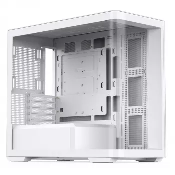 Jonsbo D300 Midi-Tower, 270 Grad, Gehärtetes Glas - weiß