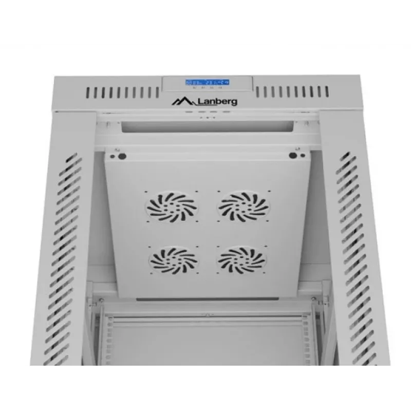 Freistehendes Rack LANBERG FF01-6842-12SL 42U, 600×800 mm, 2121 mm Höhe, 1200 kg Kapazität, IP20, grau